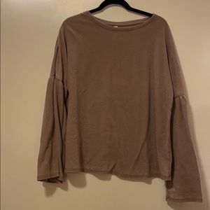 Bell sleeved waffle top